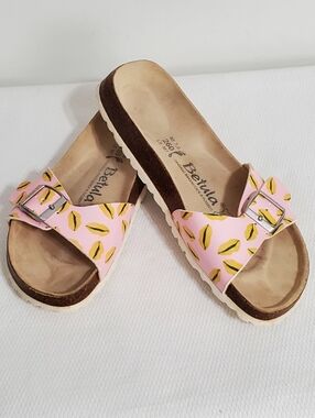 Birkenstock Betula Lips Motif Single Strap Sandal Slides Size 9
